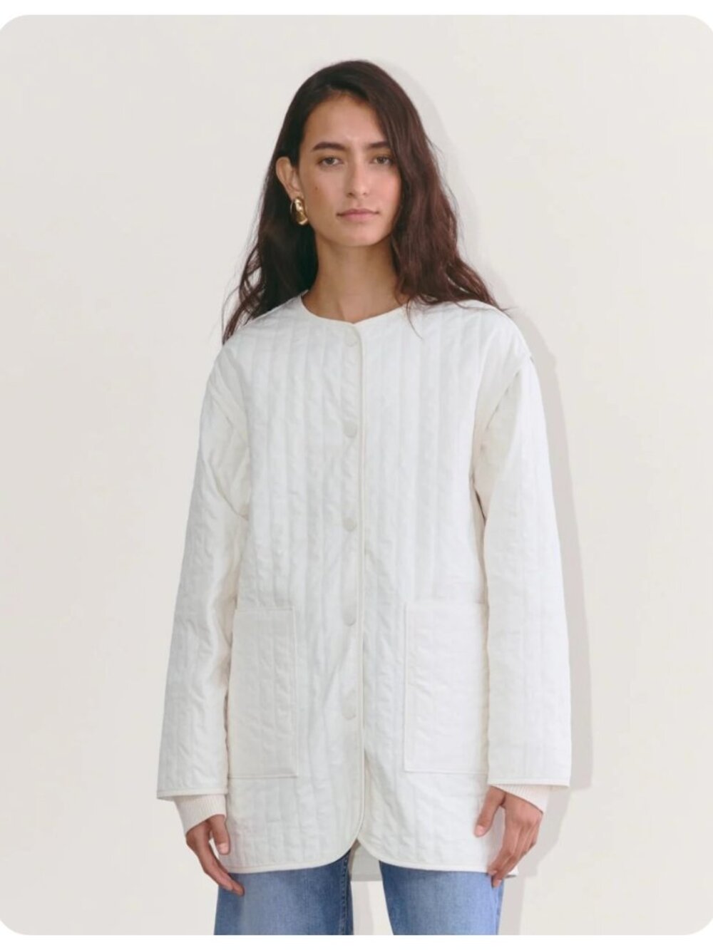 Everlane The Midi Quilted Liner Jacket sz L